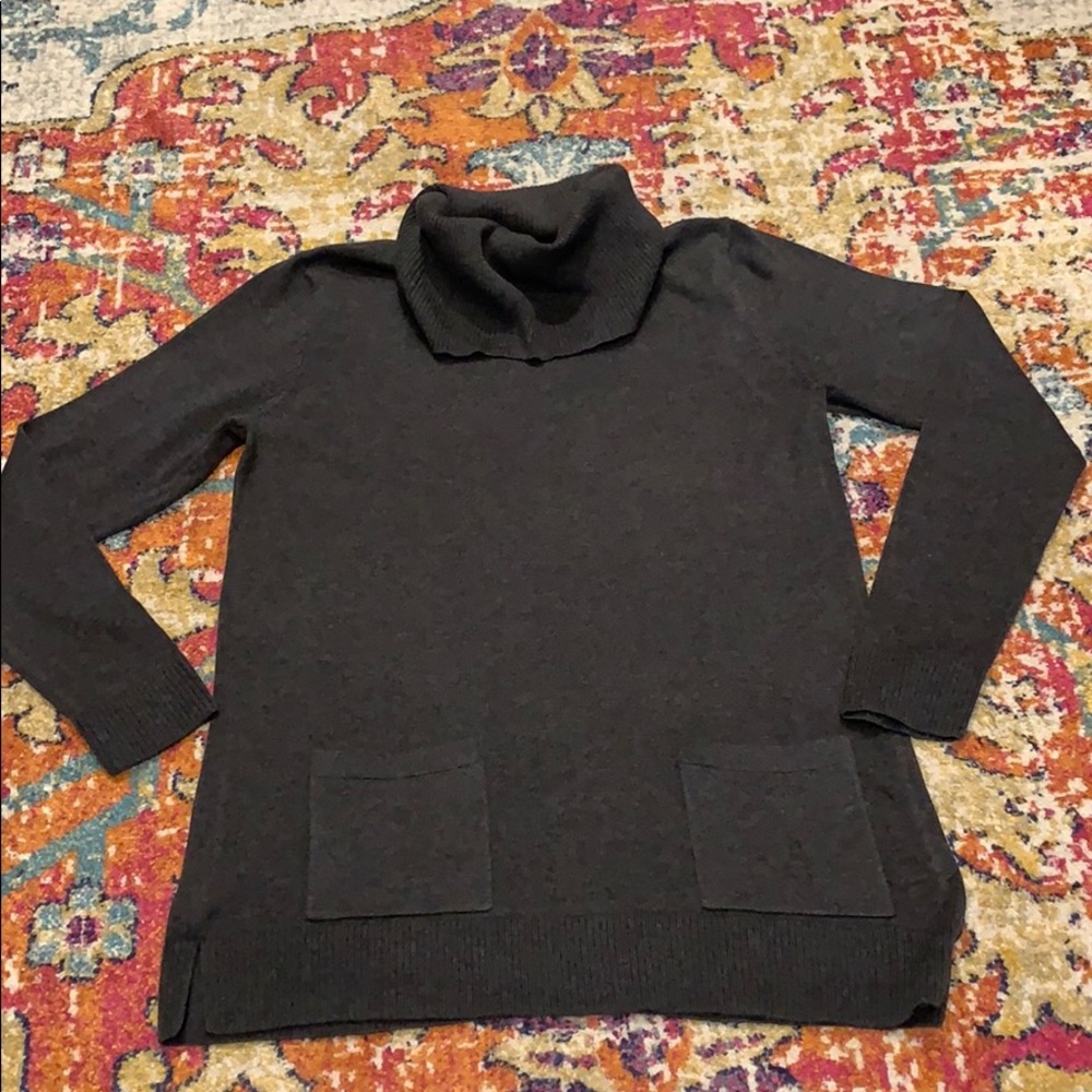Dark Gray  Turtleneck Tunic Sweater